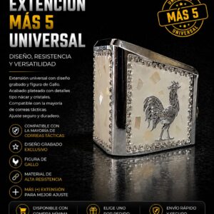TACON MAS 5/ UNIVERSAL/ GALLO PLATA/ FONDO BLANCO