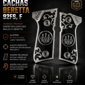 Cachas de Aluminio, Logo Beretta, Fondo Negro