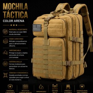 mochila tactica/ color arena