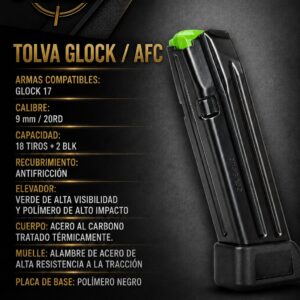 tolva glock/9mm/18 rondas mas 2
