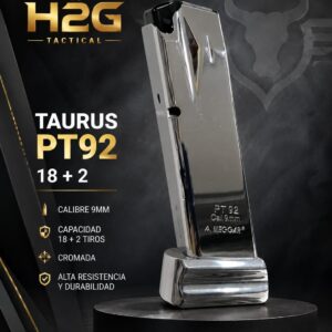 tolva taurus pt92 18 rondas mas 2 cromada