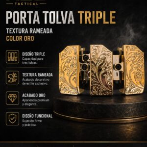 PORTA TOLVA TRIPLE TECXTURA RAMEADA ORO