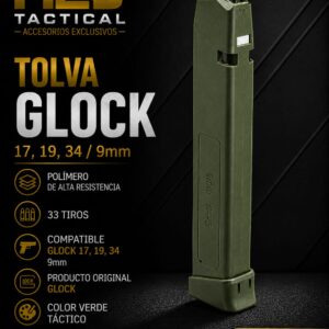 GLOCK 17,19,34/ VERDE OLIVO 33 RONDAS