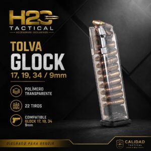 TOLVA GLOCK 17,19, 34, TRANSPARENTE 22TIROS