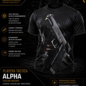 playera tactica/ negro/alpha