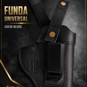 FUNDA DE CUERO NEGRO/ UNIVERSAL