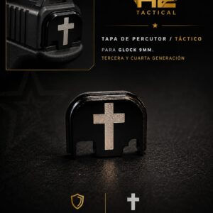 TAPA DE PERCUTOR GLOCK 9MM/ ALUMINIO CRUZ PLATA