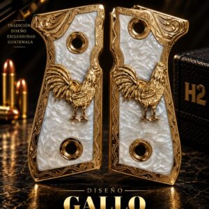 BERETTA 92FS/ S GALLO ORO RESINA MARMOL BLANCA
