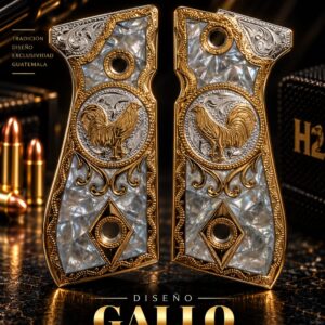 BERETTA 92FS/ S GALLO ORO RAMEADO ORO  FONDO GRIS PLATA 